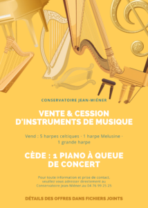 Instruments à vendre ou à céder